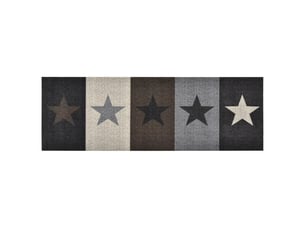 Tapis de sol rectangulaire lavable design étoile cuisine couloir 150 x 45 cm en polyamide bleu 02_0046522