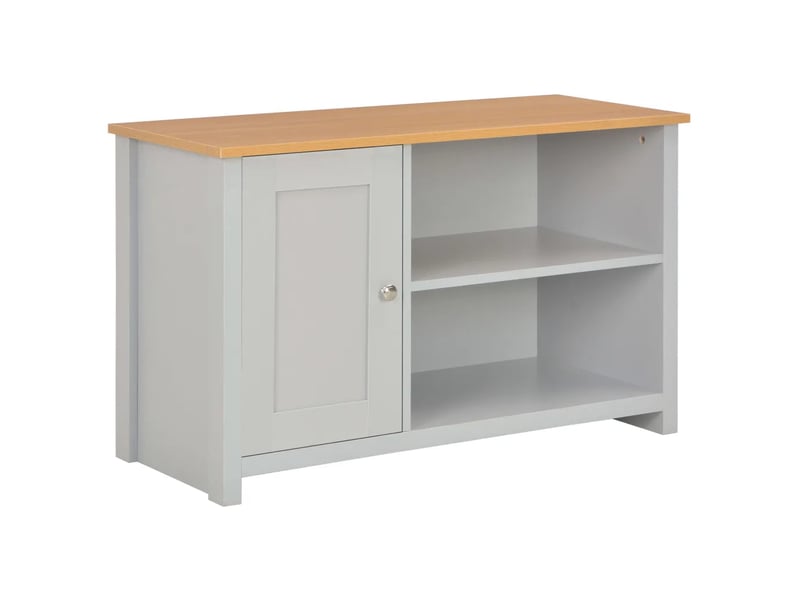  Meuble tv moderne fonctionnel 95 x 39 x 58 cm rangement pratique ambiance cosy en bois mélaminé gris 02_0046453  - Conforama A