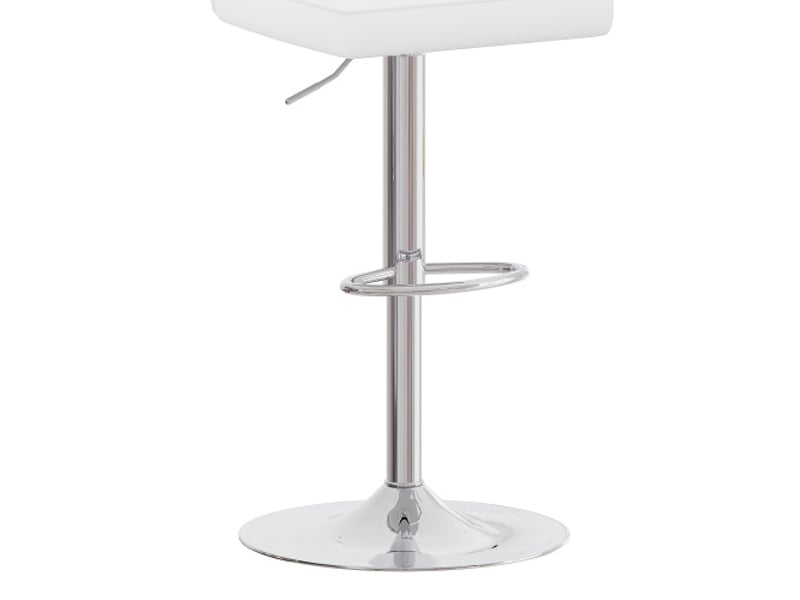 Tabourets de bar réglables 2 pièces - rotation 360° - cuir pu hydrofuge argent et blanc - pour îlot de cuisine - Conforama E