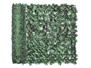 Brise-vue artificiel 300 x 100 cm vert foncé en pe et tissu, feuillage dense résistant aux uv pour extérieur