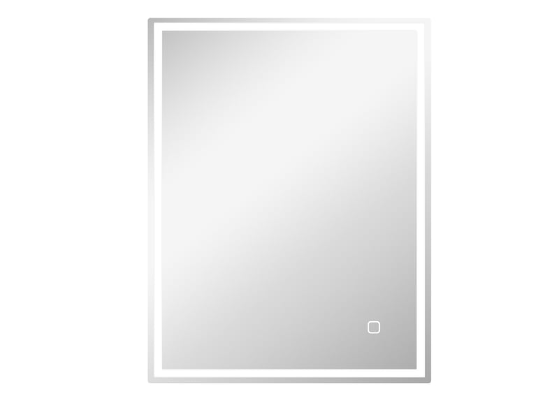  Miroir lumineux de salle de bain led à luminosité réglable, antibuée et mémoire en verre trempé argenté 90 × 70 × 4 cm  - Conforama A