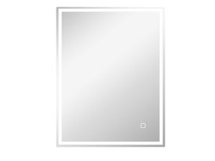 Miroir rectangulaire de salle de bain coloris argenté <strong>MIVRAY </strong>  <strong></strong> - 90 cm x 70 cm