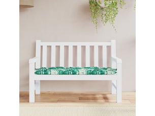 Coussin de banc de jardin, coussin d'assise motif de feuilles 120x50x7 cm cf52752