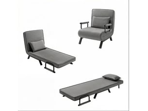 Fauteuil convertible TCQPZ  Tissu gris vendu A l'unité