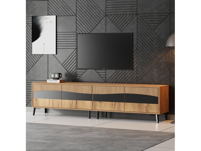  Meuble tv 180 cm 4 portes pour écran jusqu’à 75 pouces evryae  - Conforama D
