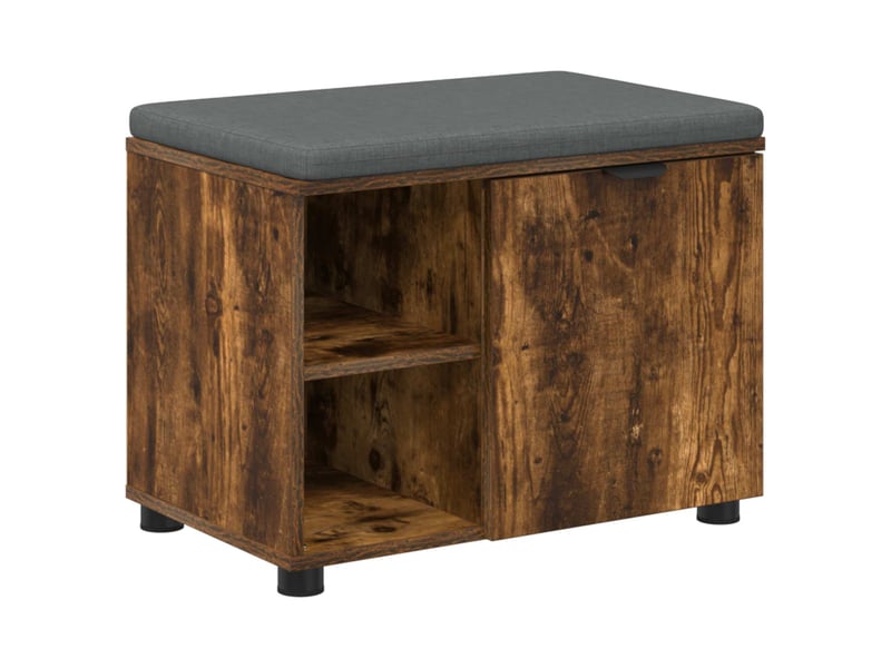  Banc d'entrée, banc interieur avec coussin chêne fumé 60x38x46 cm shl2771  - Conforama A