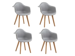 Lot de 4 chaises de salle à manger -pieds en hêtre - chaises de salle à manger scandinaves - gris