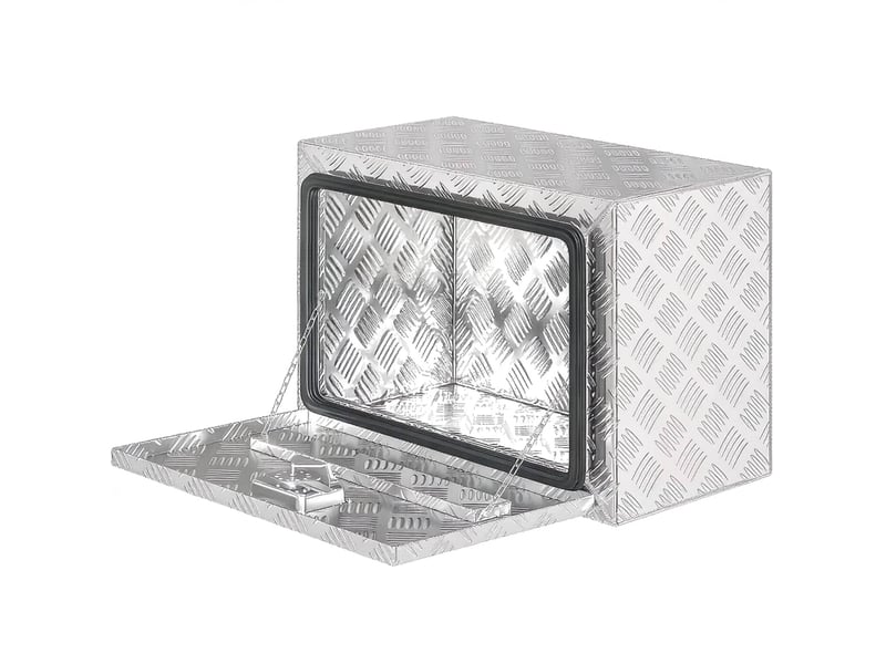 Coffre à outils pour camion 60,9 x 35,5 x 40,6 cm argenté en aluminium, serrure à clé, capacité 76 l - Conforama A