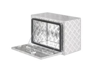 Coffre à outils pour camion 60,9 x 35,5 x 40,6 cm argenté en aluminium, serrure à clé, capacité 76 l