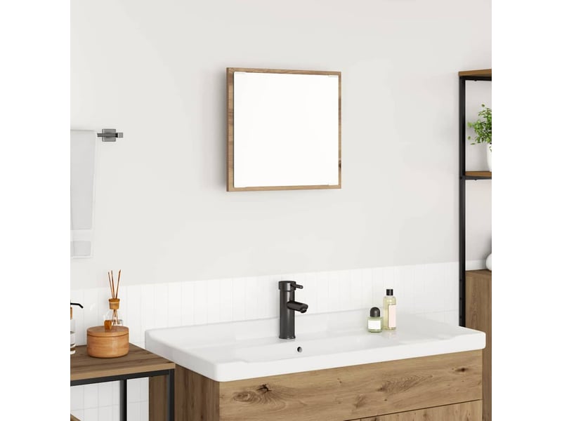  Miroir de salle de bain, miroir de toilette led chêne artisanal 40 x 37 x 8.5 cm cf62560  - Conforama B