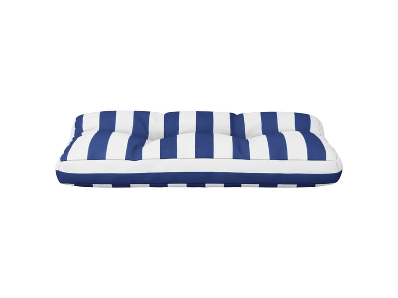  Coussin de palette, coussin de chaise, coussin de canapé rayures bleues et blanches 80x40x12 cm tissu cf55425  - Conforama E