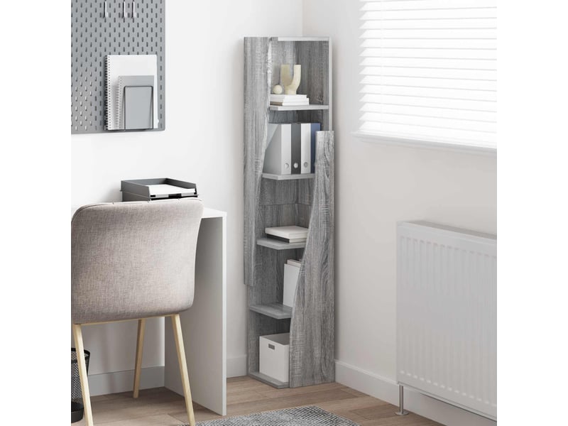  Meuble d'angle, meuble de rangement salon 27,5x27x140cm bois d'ingénierie gris sonoma  - Conforama D