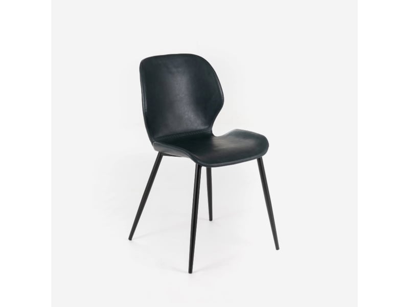  Lot de 4 chaises de salle à manger rembourrées soft-touch callisto - bleu  - Conforama C