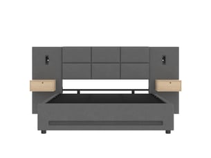 Lit coffre 160x200 cm LEYTN coloris gris