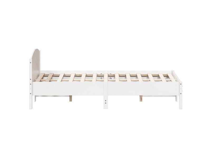 Lit double- lit adulte -  cadre de lit sans matelas blanc 150x200 cm bois de pin massif  - Conforama D