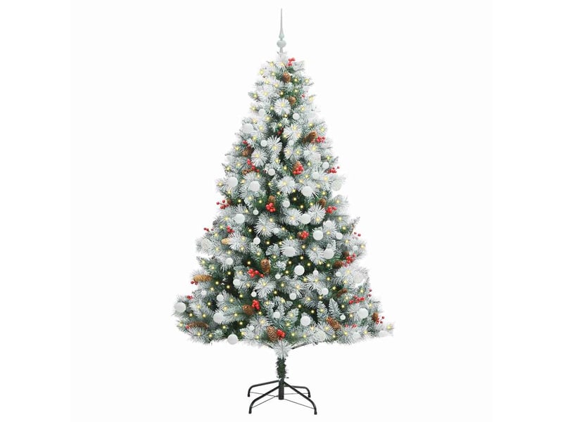  Sapin de noël artificiel, arbre de noël vert et blanc 210 cm shl1112  - Conforama C