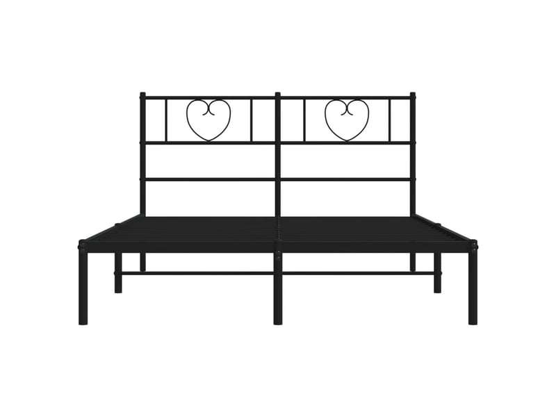  Lit double- lit adulte -  cadre de lit métal sans matelas avec tête de lit noir 120x190cm  - Conforama D