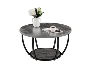 Table basse rond(e) coloris gris VEVOR ZH632 - 80.5 cmx80.5 cm