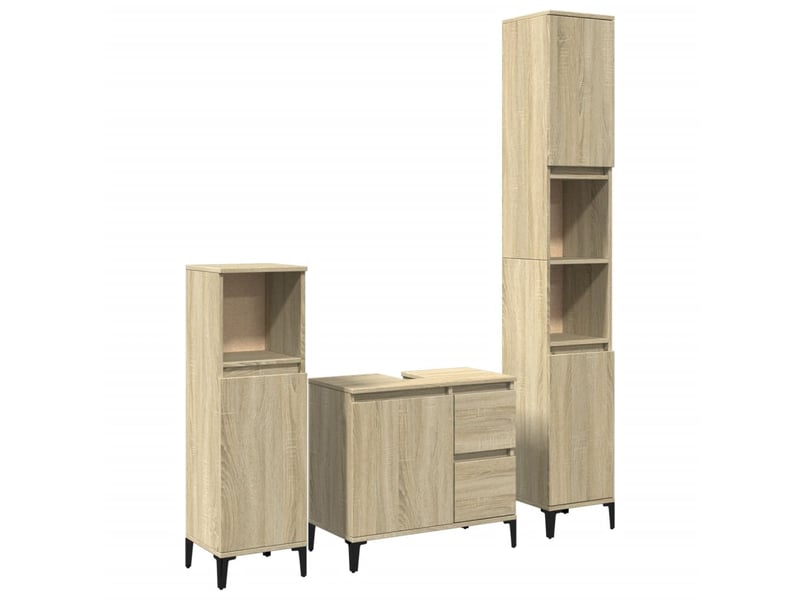  Ensemble de meubles de salle de bain 3 pcs chêne sonoma cf63734  - Conforama A