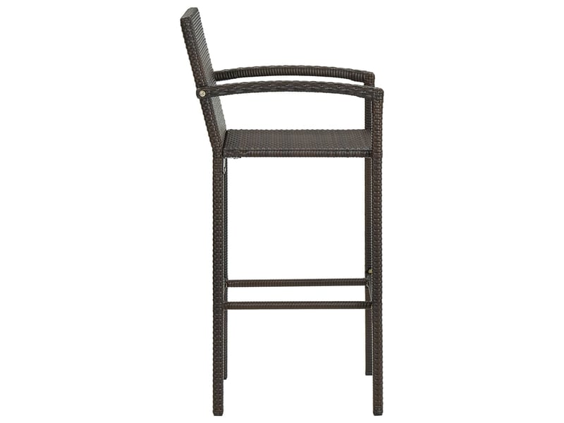  Lot de 2 tabouret de bar, chaise de bar marron résine tressée  - Conforama D