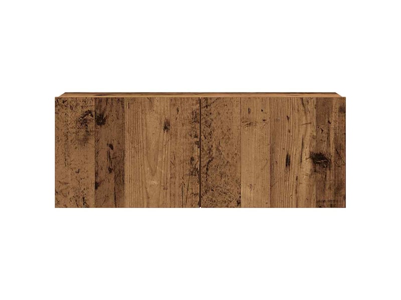  Lot de 4 meuble tv mural, meuble tv suspendu vieux bois bois d'ingénierie shl93180  - Conforama E