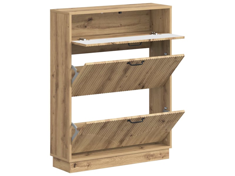  Meuble à chaussures, armoire à chaussures hoorn 78x24x100 cm bois d'ingénierie shl8860  - Conforama C