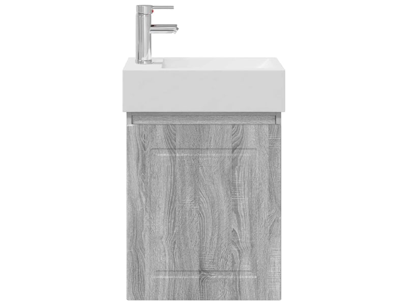 Meuble de rangement salle de bain avec robinet sonoma gris shl1415 - Conforama E