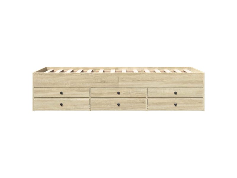  Lit simple- lit adulte -  cadre de lit avec rangement chêne sonoma 80 x 200 cm  - Conforama D