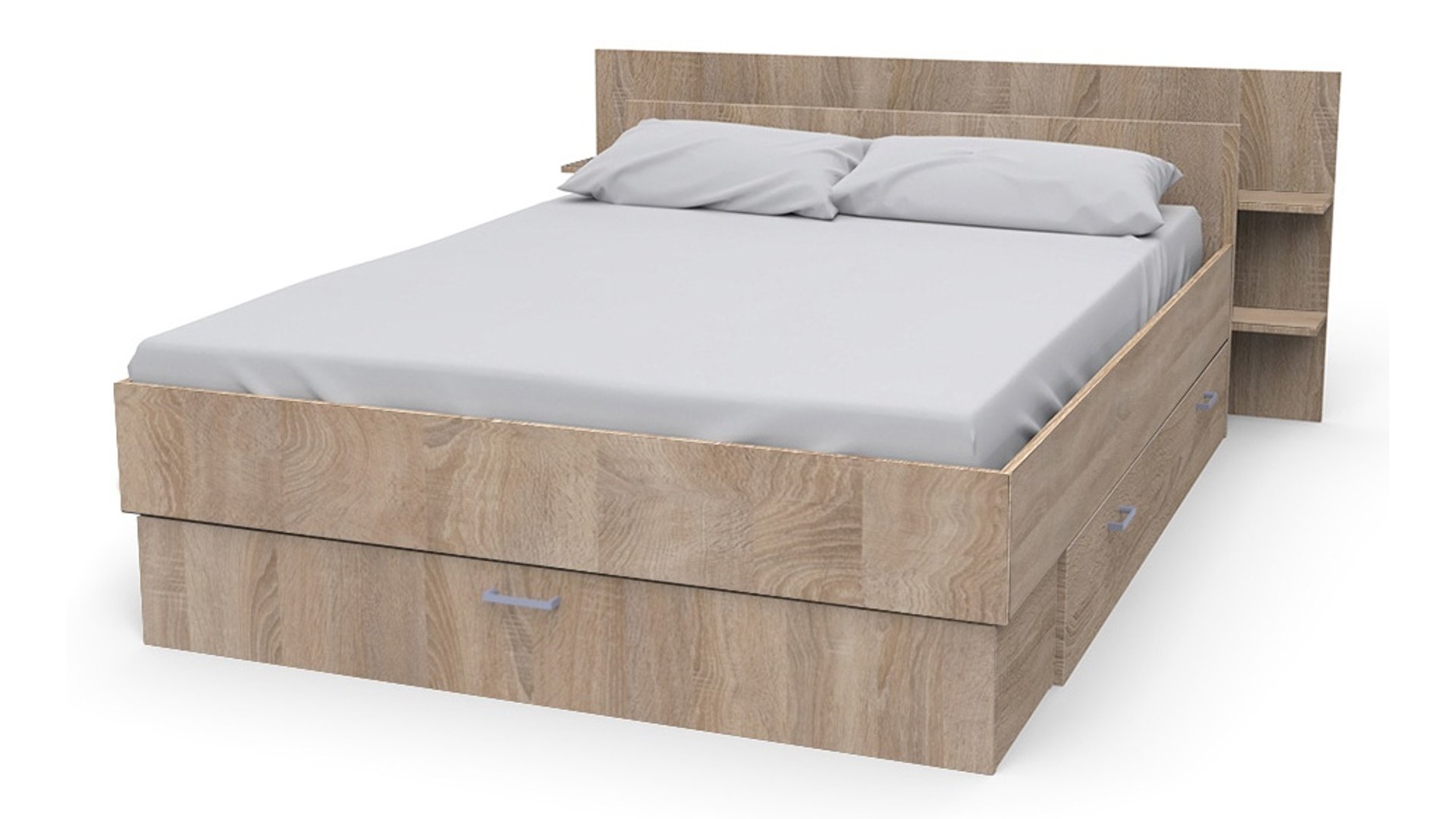 Lit adulte 140x190 cm SAMBA W bois clair 80 Conforama