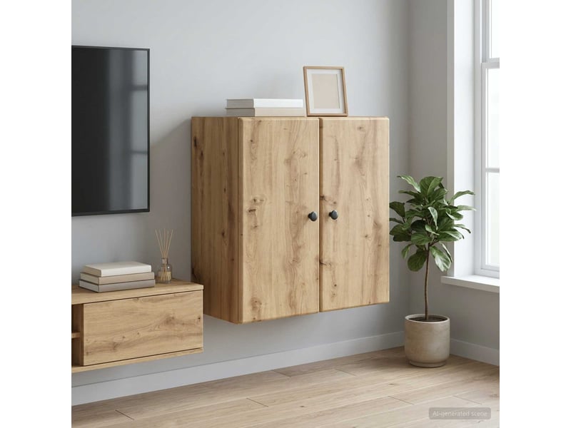  Armoire murale salon, meuble de rangement 59 x 31 x 60 cm bois d'ingénierie shl2774  - Conforama B