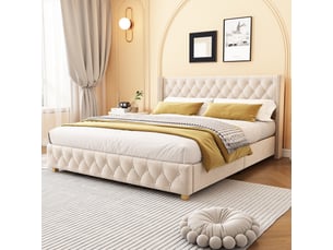 Lit 2 places 160x200 cm <strong>HAUSS SPOLE</strong> <strong></strong> coloris beige
