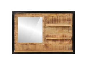 Miroir rectangulaire à fixer coloris marron <strong></strong> <strong></strong> - 80 cm x 55 cm