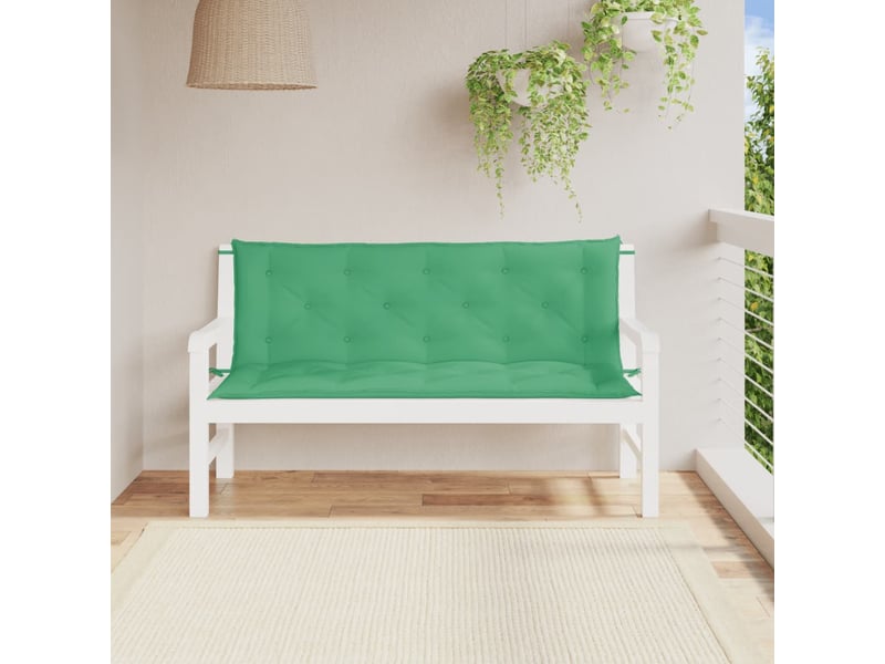  Lot de 2 coussins de banc jardin, coussins d'assise vert 150x50x7 cm tissu oxford cf58747  - Conforama B