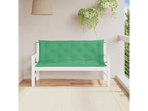 Lot de 2 coussins de banc jardin, coussins d'assise vert 150x50x7 cm tissu oxford cf58747