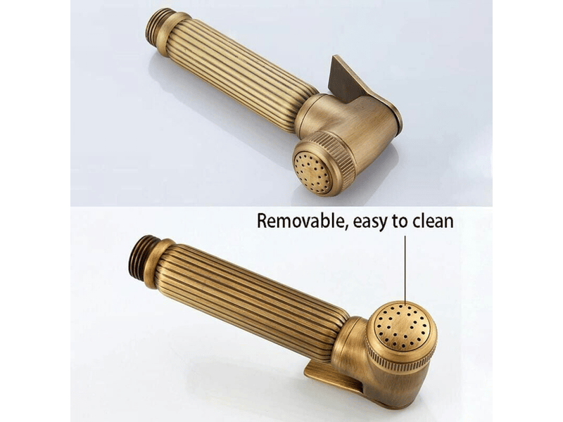  Kit de bidet pour toilette, douchette de bidet portable murale avec tuyau et support pour salle de bain, bronze antique  - Conforama E
