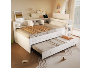 Lit gigogne 140x200 cm   IKSETERA TRADING LTD coloris blanc