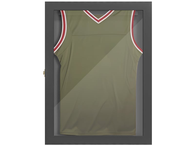  Frame box t-frame cadre pour maillot porte acrylique doublure interne feutre 71 x 6,5 x 89 cm noir  - Conforama B