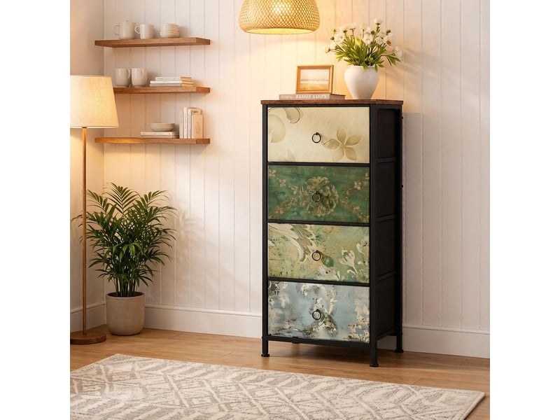  Commode modèle vintage, meuble chevet, armoire latérale, rangement polyvalent 1 pièce  - Conforama D