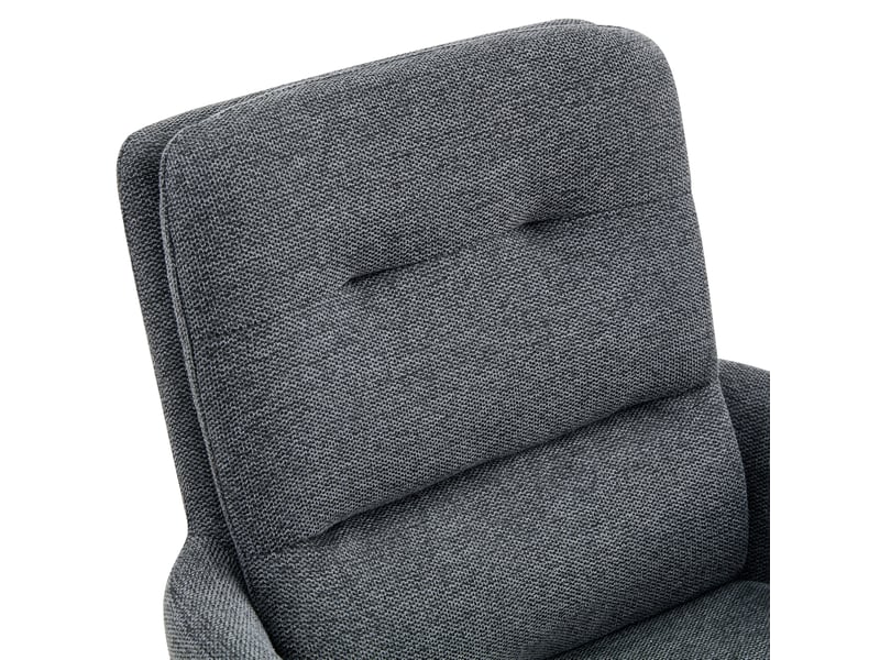  Lot de 2 chaises de salle à manger 49x50x85 cm, fauteuil de table cuisine, pivotantes 360°, cadre métal, assise pu, noir et gris foncé  - Conforama E
