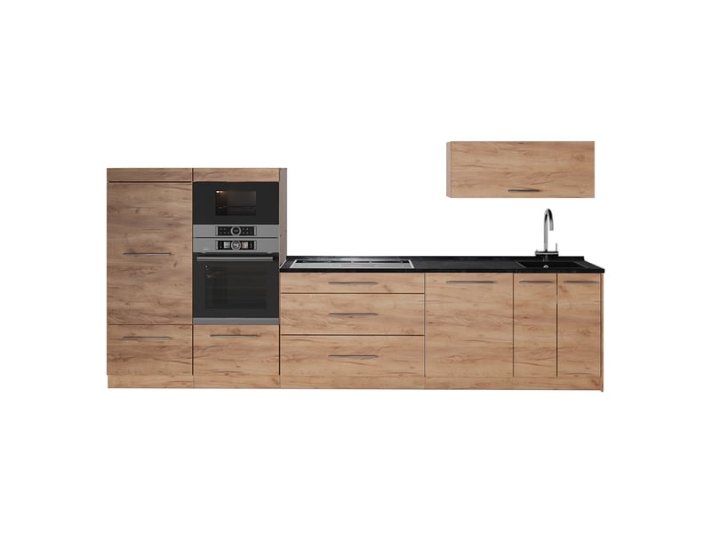 Vicco cuisine, chêne de force doréchêne de force doré, 340cm, pt anthracite - Conforama A