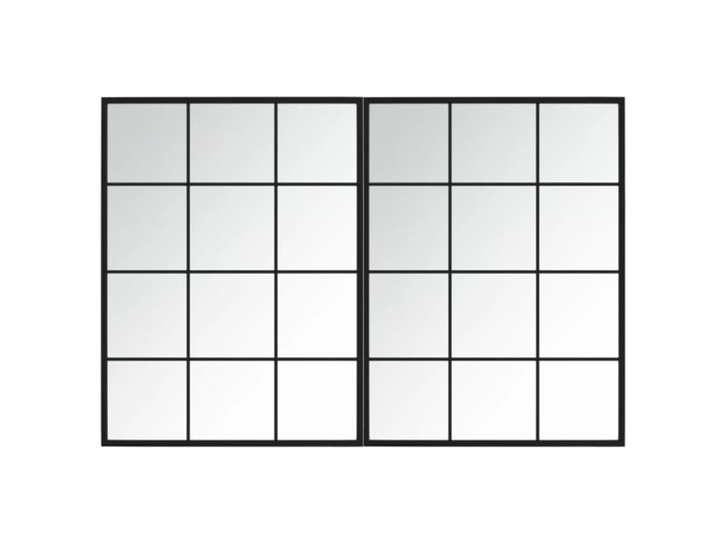  Lot de 2 miroirs muraux noir 80x60 cm métal cf62943  - Conforama A