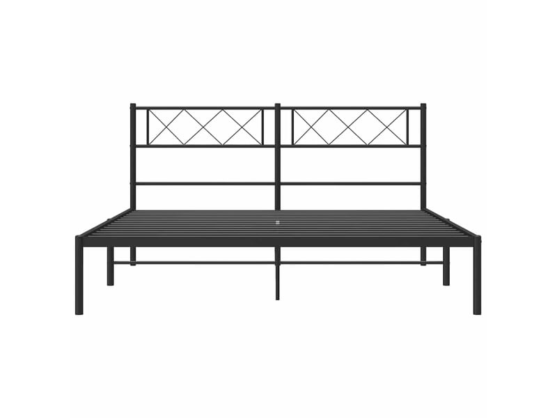 Lit double- lit adulte - cadre de lit métal sans matelas avec tête de lit noir 135x190cm - Conforama D