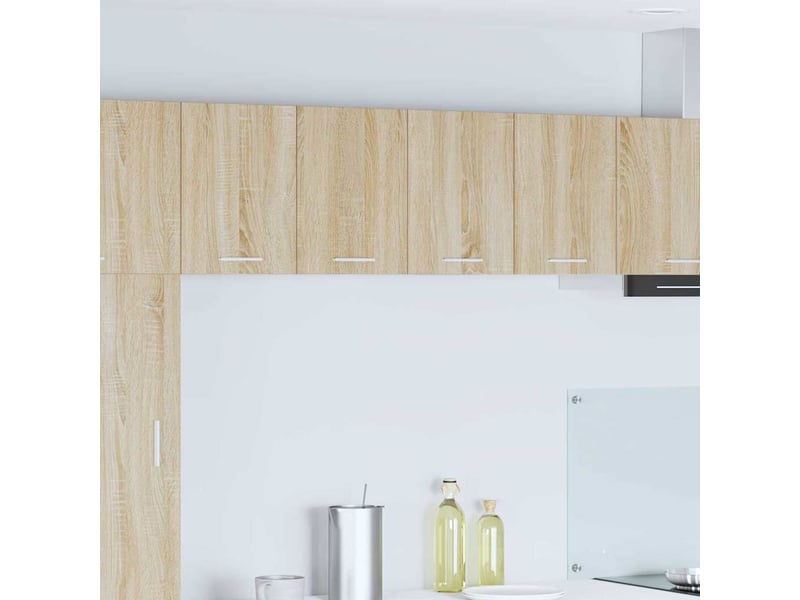  Meuble de rangement cuisine, armoire suspendue chêne sonoma et blanc 60x31x40cm  - Conforama B
