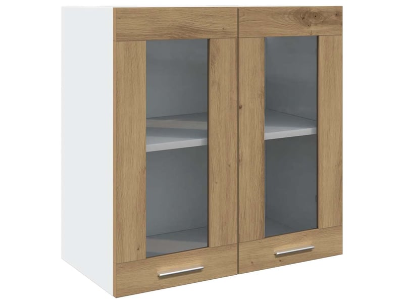  Armoire murale de cuisine avec porte vitrée chêne artisanal 60x31x60cm  - Conforama A