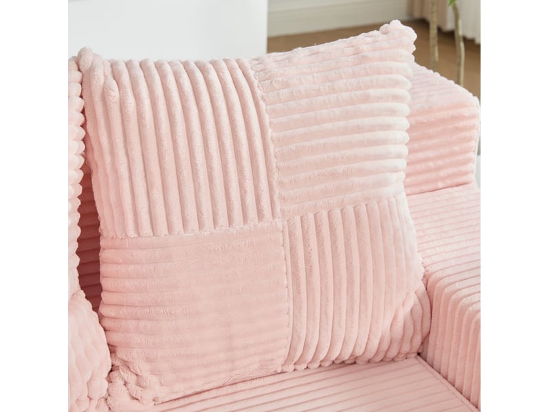  Canapé-lit moderne 2 places 133x87x64 cm rose sans matelas  - Conforama D