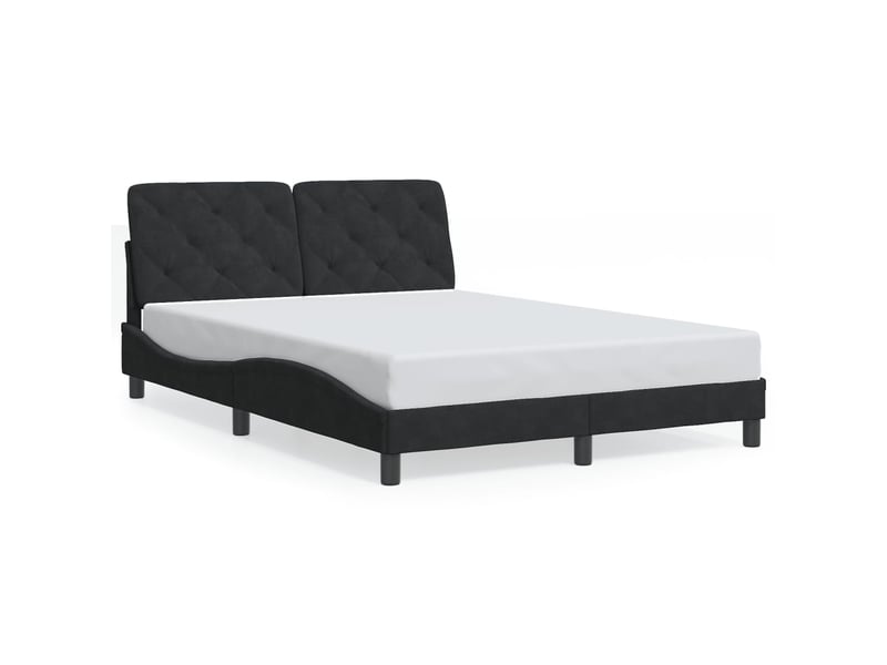  Lit double- lit adulte -  cadre de lit avec led sans matelas noir 120x200 cm velours  - Conforama D