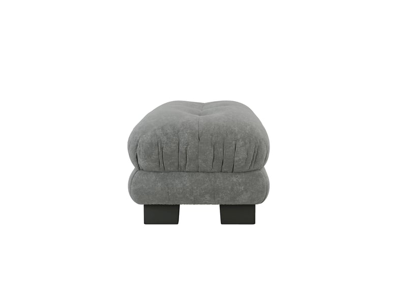  Canapé pouf 112x68 cm - repose-pieds rembourré - mousse haute résilience - chenille - gris  - Conforama W
