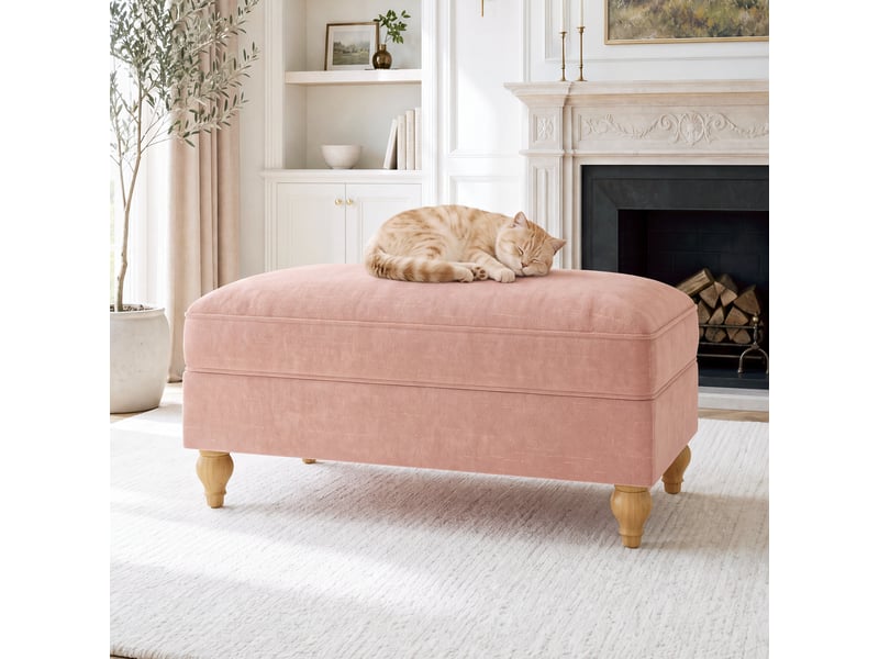  Tabouret windsor chenille - rose SF20250034012 - Conforama C