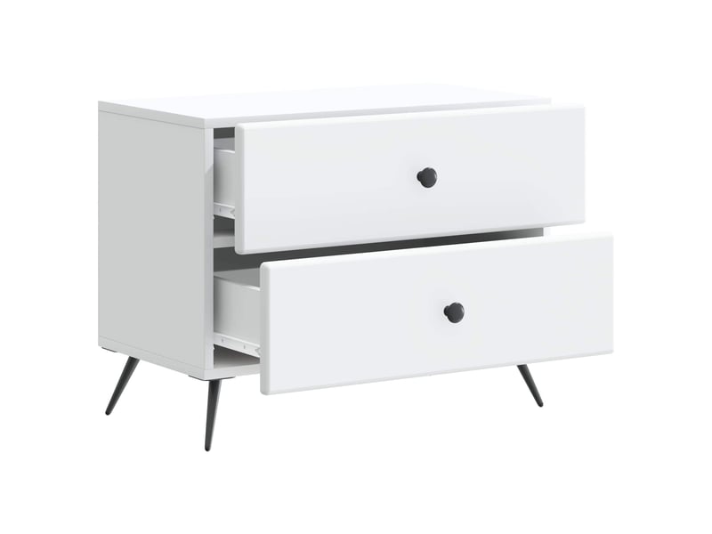  Table de chevet - cabinet de chevet - table de nuit blanc 62 x 34,5 x 47,5 cm bois d'ingénierie  - Conforama C