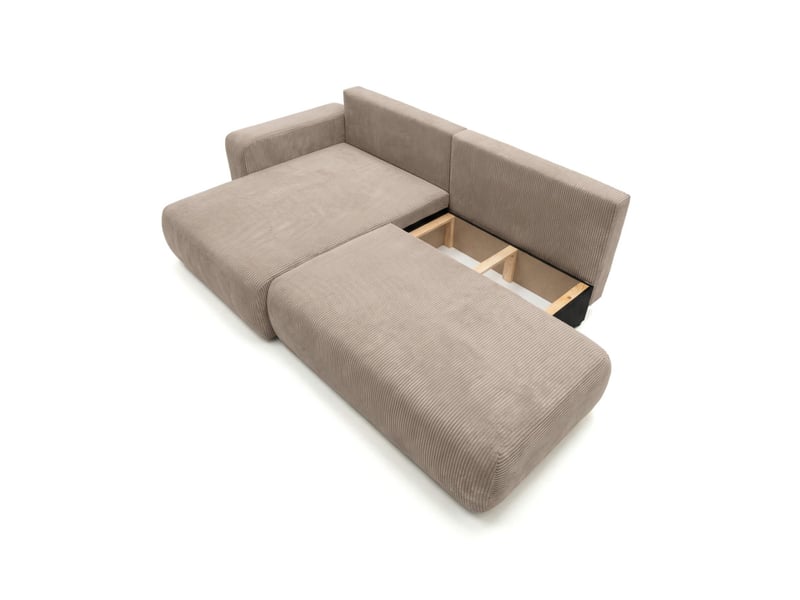  Alya - canapé d'angle max fixe et convertible 5 places en velours côtelé  - Conforama E